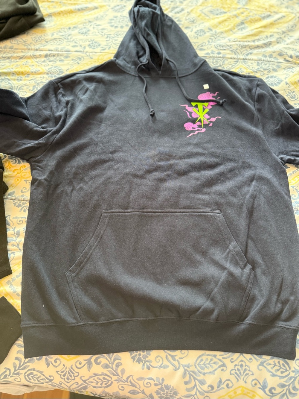 WWE Black Hoodie with White Logo Print